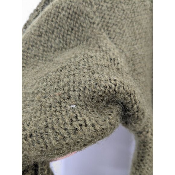 Vintage Chunky Cable Knit Cardigan Button Up Mohair Blend Textured Cottage Cozy - Picture 5 of 9